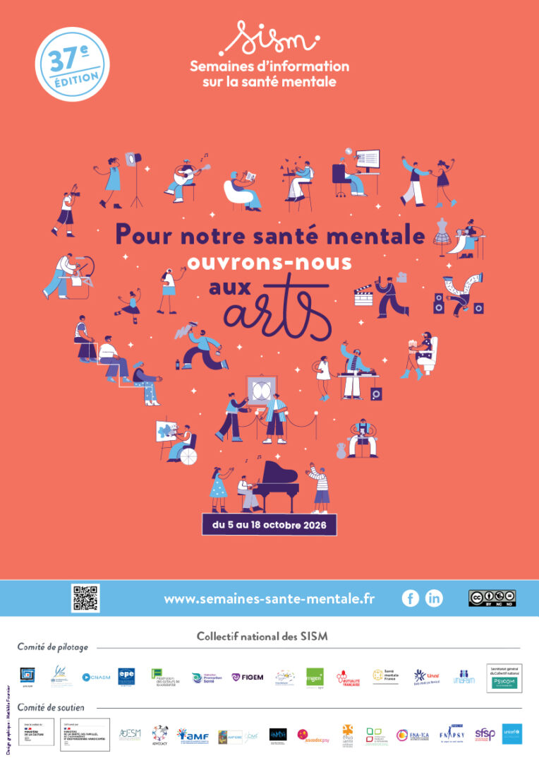 Affiche Officielle SISM 2026 - Pour notre santé mentale, ouvrons-nous aux arts