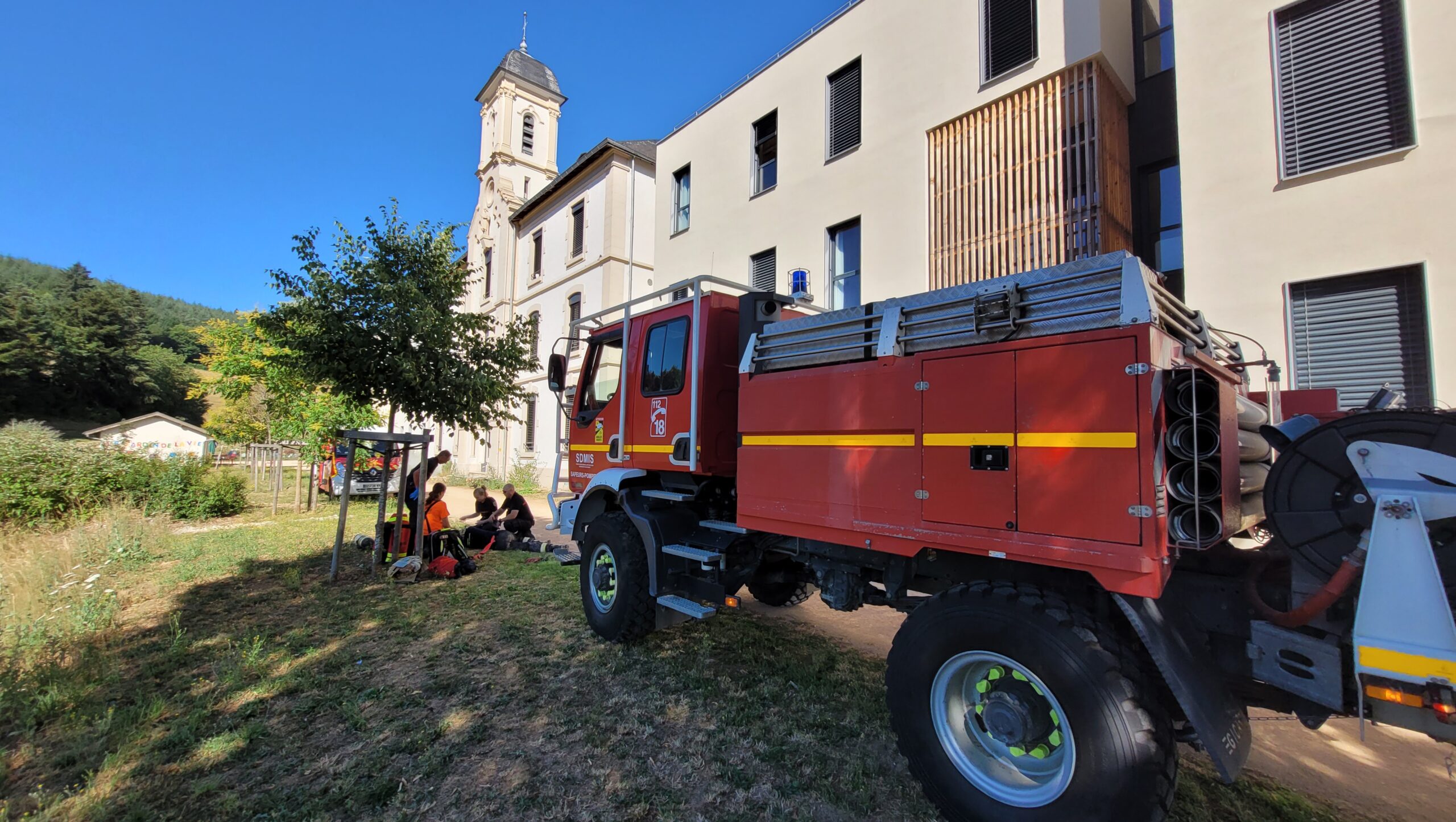 Manœuvre des pompiers à la MAS de Claveisolles